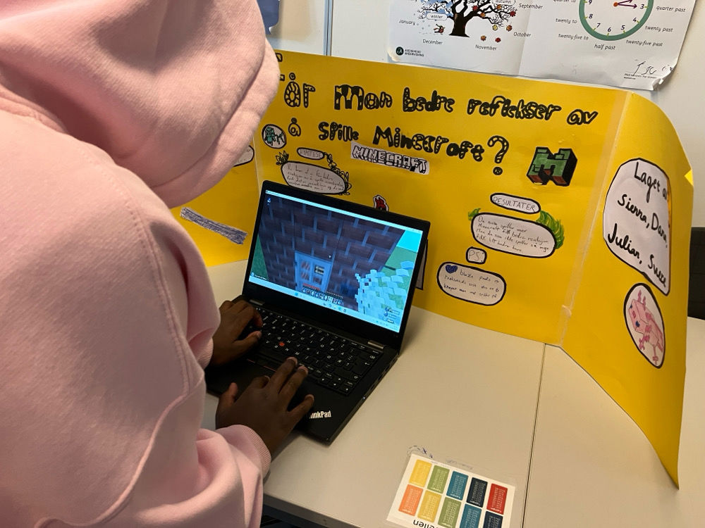 En person som bruker en laptop