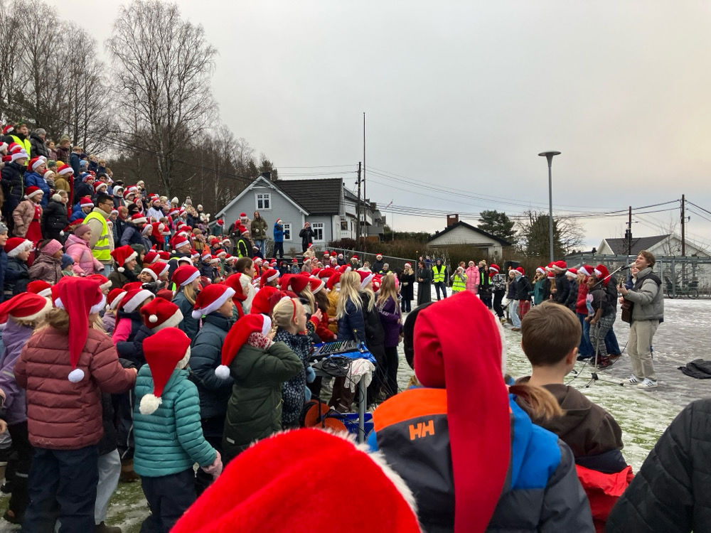 Elever som danser ribbe-dansen